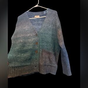 Elan Women's Blue Cardigan Sweater- size Medium